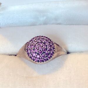 Pandora’s retired large Pave Purple CZ 925 ring